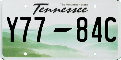 TN license plate Y7784C