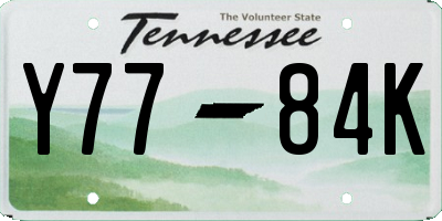 TN license plate Y7784K