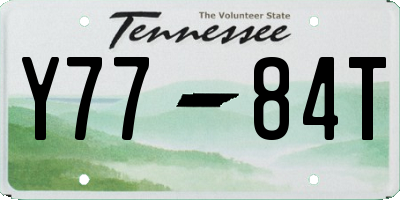 TN license plate Y7784T