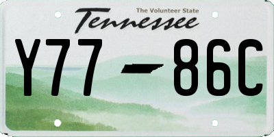 TN license plate Y7786C