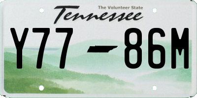 TN license plate Y7786M