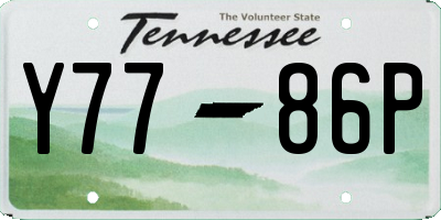 TN license plate Y7786P