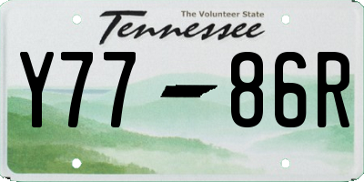 TN license plate Y7786R