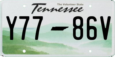 TN license plate Y7786V
