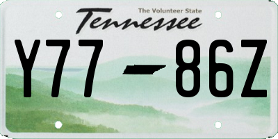 TN license plate Y7786Z