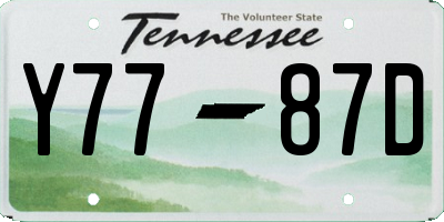 TN license plate Y7787D