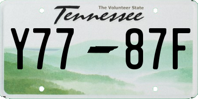 TN license plate Y7787F