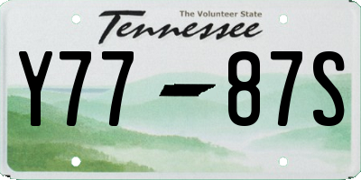 TN license plate Y7787S