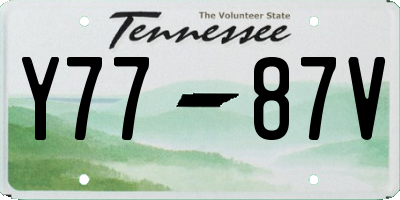 TN license plate Y7787V
