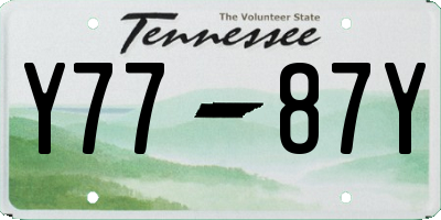 TN license plate Y7787Y