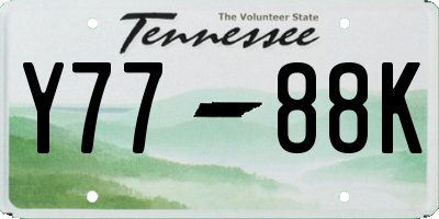 TN license plate Y7788K