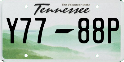 TN license plate Y7788P