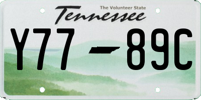 TN license plate Y7789C