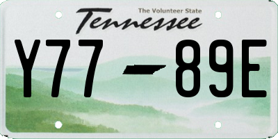 TN license plate Y7789E