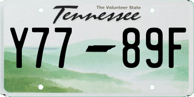 TN license plate Y7789F