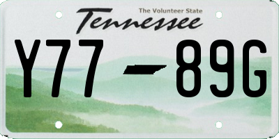TN license plate Y7789G