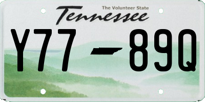 TN license plate Y7789Q