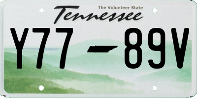 TN license plate Y7789V