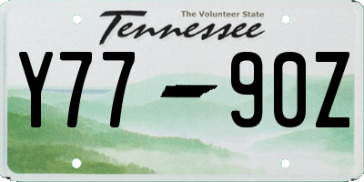 TN license plate Y7790Z
