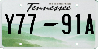 TN license plate Y7791A