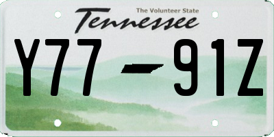 TN license plate Y7791Z