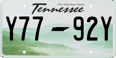 TN license plate Y7792Y