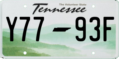 TN license plate Y7793F