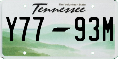 TN license plate Y7793M