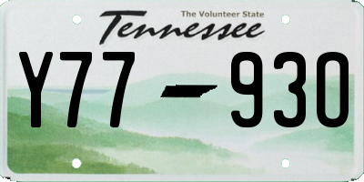 TN license plate Y7793O