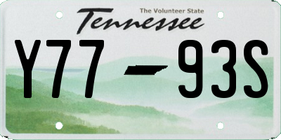 TN license plate Y7793S
