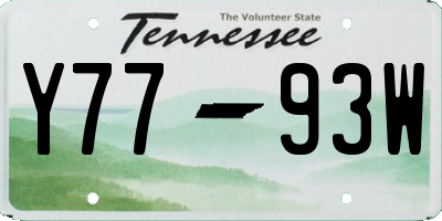 TN license plate Y7793W