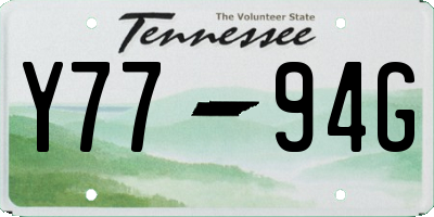 TN license plate Y7794G