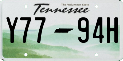 TN license plate Y7794H