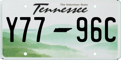 TN license plate Y7796C