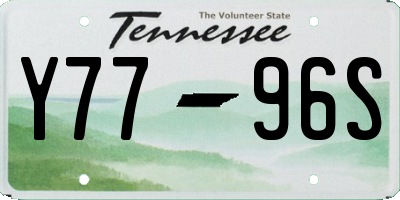TN license plate Y7796S