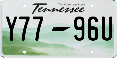 TN license plate Y7796U