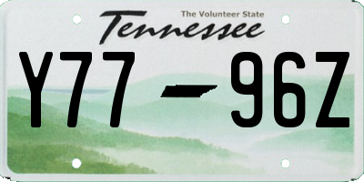 TN license plate Y7796Z