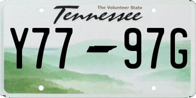 TN license plate Y7797G
