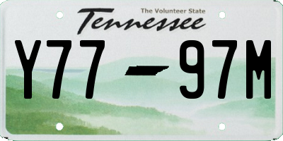 TN license plate Y7797M