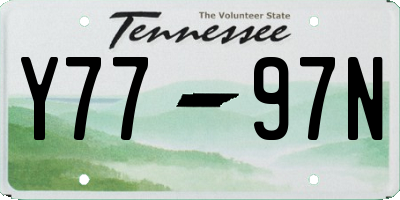 TN license plate Y7797N