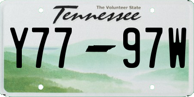 TN license plate Y7797W