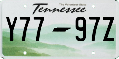TN license plate Y7797Z