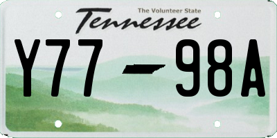 TN license plate Y7798A