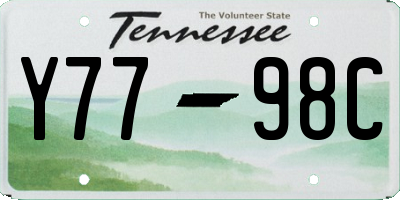 TN license plate Y7798C