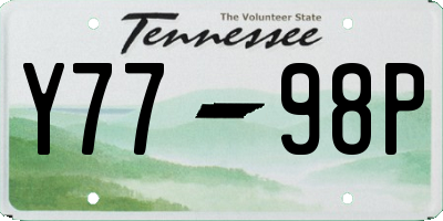 TN license plate Y7798P