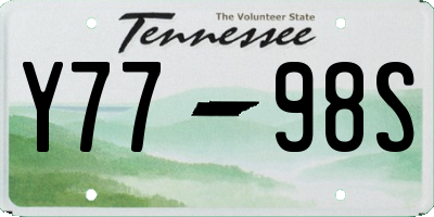 TN license plate Y7798S