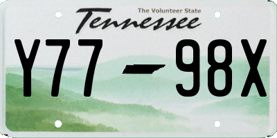 TN license plate Y7798X