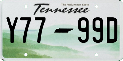 TN license plate Y7799D