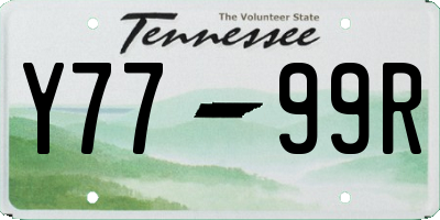 TN license plate Y7799R
