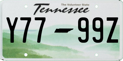 TN license plate Y7799Z